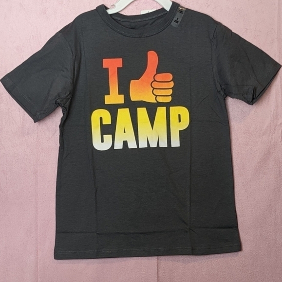 The Children's Place Gray Short Sleeve Camp Thumbs Up Tee size Small - Picture 1 of 4
